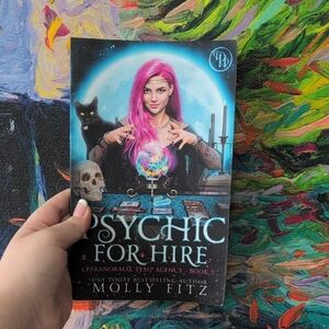 Psychic For Hire Book with Pink Hair Cover